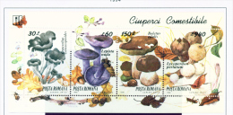 ROMANIA - 1994  Mushrooms Miniature Sheet  Unmounted Mint - Unused Stamps