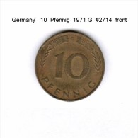 GERMANY   10  PFENNIG  1971 G  (KM # 108) - 10 Pfennig