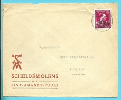 724N (-10%) Op Brief Met Stempel ST-AMANDS (ANTW.) , Met Hoofding "SCHELDEMOLENS / SINT-AMANDS-PUURS" - 1946 -10 %