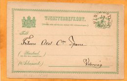 Sweden 1887 Card Mailed - Ganzsachen