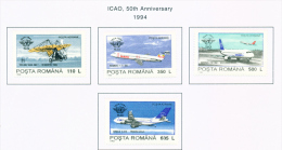 ROMANIA - 1993  Air ICAO  Mounted Mint - Unused Stamps