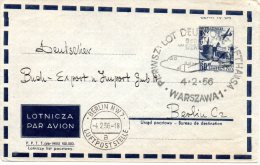 Poland 1956 Mailed To Germany - Vliegtuigen