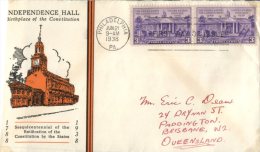 (555) USA First Day Cover - 1938 + Extra Cinderella Stamp At Back - 1851-1940