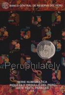 PERU 2013, ARTE TEXTIL PARACAS , 1 NUEVO SOL , COIN ON CARD , MINT - Pérou