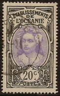 OCEANIC SETTLEMENTS 1913 20c Woman SG 26 U YZ315 - Oblitérés