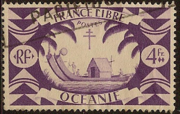 OCEANIC SETTLEMENTS 1942 4f Canoe SG 157 U YZ336 - Gebraucht