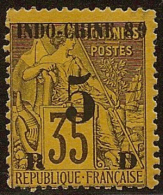 INDO-CHINA 1889 5c On 35c SG 1 MNG YZ455 - Ongebruikt