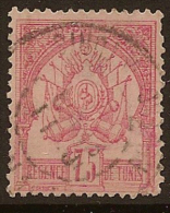 TUNISIA 1888 75c Pink SG 18 U YZ516 - Oblitérés