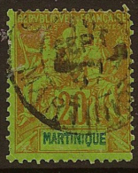 MARTINIQUE 1892 20c Tablet SG 39 U YZ515 - Used Stamps