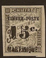 MARTINIQUE 1891 15c On 30c Black SG 24 U YZ513 - Used Stamps