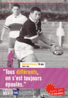 CPM RUGBY TOUS DIFFERENTS ON S EST TJS EPAULES  HORS JEU LA VIOLENCE CAMPAGNE PUB - Rugby