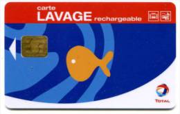 @+ Carte De Lavage TOTAL Rechargeable - POISSON. Verso 500 Stations. - Car Wash Cards