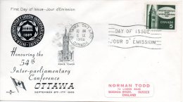 CANADA. N°366 Sur Enveloppe 1er Jour (FDC) De 1965. Parlement. - 1961-1970