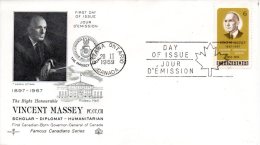 CANADA. N°412 Sur Enveloppe 1er Jour (FDC) De 1969. Vincent Massey. - 1961-1970
