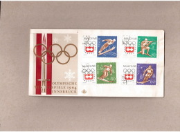 Winterolympiade Ungarn  4 Marken Auf Umschlag 1964 - Winter 1964: Innsbruck