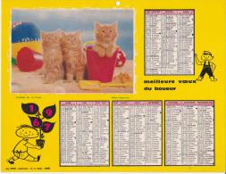 Calendrier 1967 - Meilleurs Voeux Du Boueur - Format Env. 21x27cm ( Thème Chat ) - Big : 1961-70