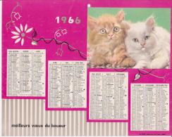 Calendrier 1966 - Meilleurs Voeux Du Boueur - Format Env. 21x27cm ( Thème Chat ) - Big : 1961-70