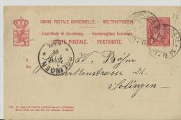 =Luxemburg  GS   1895 Nach Solingen - Postwaardestukken