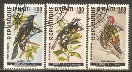 Haiti 1969 Mi# 1063-1065 Used - Overprinted - Short Set - Apollo XI - 20.7.69 / Space / Birds - Noord-Amerika