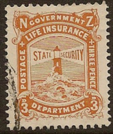 NZ 1913 3d Yellow Government Life SG L30 U YW21 - Officials