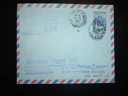 LETTRE TP REUNION 1,00F OBL.14-9-1960 PARIS AVIATION +PREMIERE LIAISON PAR JETLINER PARIS-JOHANNESBURG 14 SEPTEMBRE 1960 - Erst- U. Sonderflugbriefe