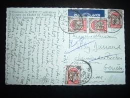 CP PAR AVION POUR LA SUISSE TP ORAN 6F X4 OBL. 22-5-1948 SETIF CONSTANTINE - Lettres & Documents