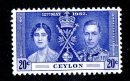 2224x)  Ceylon 1937 - SG #385  M* Sc #277 - Ceylon (...-1947)