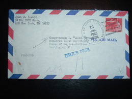 LETTRE PAR AVION TP 8C OBL.MEC. 13 JUL 1965 ARMY AIR FORCE POSTAL SERVICE APO 89757 + GRIFFE BLEUE L.M.R.S DESK - Briefe U. Dokumente