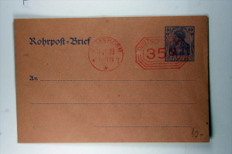 Germany: Rohrpost-Brief, 1920 RU 9, Mit Zudruck Wertstemplen 35 Mark - Covers