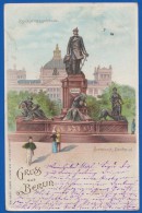 Deutschland; Berlin; Tiergarten; Bismarck Denkmal; Gruss Aus AK; Litho 1901 - Tiergarten