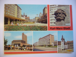 Chemnitz Karl-Marx-Stadt Rosenhof Karl-Marx-Monument Karl-Marx-Allee Stadthalle Und Interhotel Kongreß 1970s Used - Chemnitz (Karl-Marx-Stadt 1953-1990)