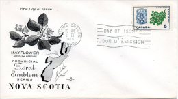 CANADA. N°345 Sur Enveloppe 1er Jour (FDC) De 1965. Armoiries/Fleur De Mai. - Omslagen