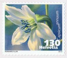 Switzerland 2013 Vegetable Blossoms Capsicum Annuum Paprika Flower ** MNH Self-adhesive - Gemüse