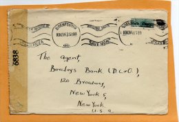 South Africa 1943 Censored Cover Mailed To USA - Covers & Documents