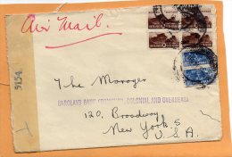 South Africa 1943 Censored Cover Mailed To USA - Covers & Documents