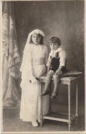 ENFANTS - COMMUNION - Carte Photo Portrait Fillette Communiante Réalisé Par P. VERMONT à HAUBOURDIN - Haubourdin