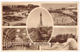 I630 Blackpool - Italian Gardens Stanley Park - Empress Ballroom - Open Air Swimming Pool / Viaggiata 1949 - Blackpool