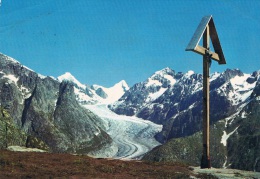 Am Weg Zum Märjelensee Mit Fieschergletscher - Finsteraar-Rothorn, Oberaarhoen Und Wasenhorn - Circulée 1976, 2 Scans - Fiesch