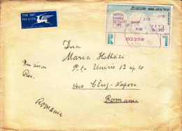 AMOUNT 6.3, HADERA, MACHINE STAMP ON REGISTERED COVER, 1997, ISRAEL - Brieven En Documenten