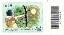 2011 - Italia 3321 Tiro Con L'arco - Codice A Barre ---- - 2011-20: Mint/hinged