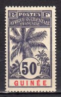 (SA0945) FRENCH GUINEA, 1906 (Definitive, Oil Palm, 50c., Deep Violet And Red). Mi # 43. Mint Hinged* Stamp - Nuovi