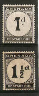 GRENADA 1921-22 1d And 1½d POSTAGE DUES SG D11/D12  MOUNTED MINT Cat £21 - Grenade (...-1974)