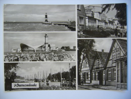 Warnemünde: Mehrbildkarte Leuchtturm Konsum "Teepott" Straße - 1970s Used - Rostock