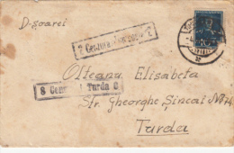 CENSORED TIMISOARA #2 AND TURDA #8, KING MICHAEL STAMP ON COVER, 1942, ROMANIA - World War 2 Letters