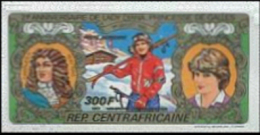 CENTRAL AFRICAN REPUBLIC 1982. Diana Birthday Design II Skiing IMPERF. [ungezähnt,non Dentelé,no Dentado,non Dentellato] - Famous Ladies