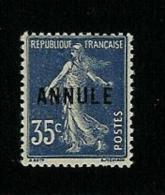 FRANCE TYPE SEMEUSE  N° 142 A  C I  2 *    SURCHARGE ANNULE POUR LES COURS D' INTRUCTION - Lehrkurse