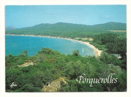 Cp, 83, Porquerolles, Vue Générale De La Plage De La Courtade, Voyagée 1988 - Porquerolles