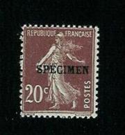 FRANCE TYPE SEMEUSE  N° 139 C I  3 * SURCHARGE SPECIMEN POUR LES COURS D' INTRUCTION - Instructional Courses