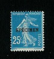 FRANCE TYPE SEMEUSE  N° 140 C I  4 ** SURCHARGE SPECIMEN POUR LES COURS D' INTRUCTION - Lehrkurse