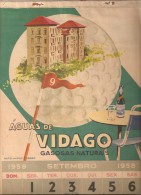 Vidago - Calendário Publicitário às Àguas De Vidago. Vila Real (incompleto) (4 Scans) - Big : 1941-60